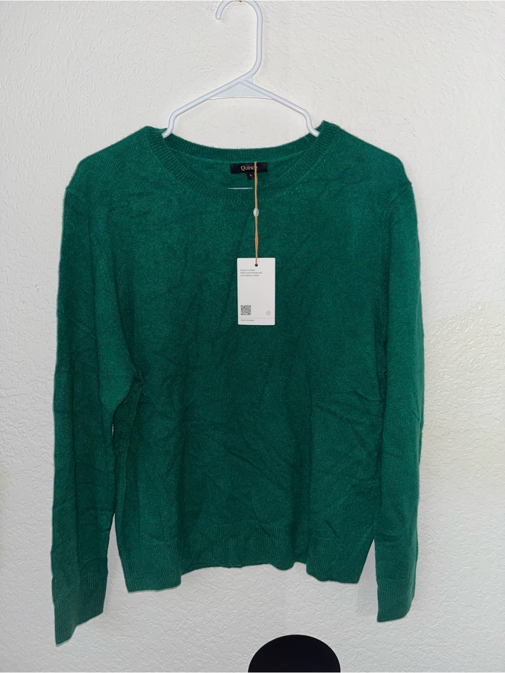 Quince Mongolian cashmere credence sweater in Everglade green-Brand New!